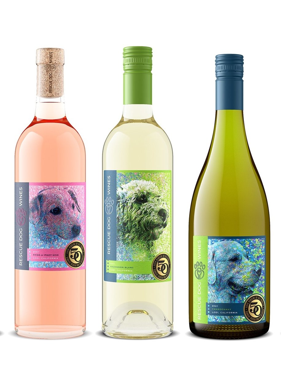 Rescue Dog Wines makes a variety of wines & 50% of our profits are donated to animal rescue charities. Check out our new vintage 2021 wines!